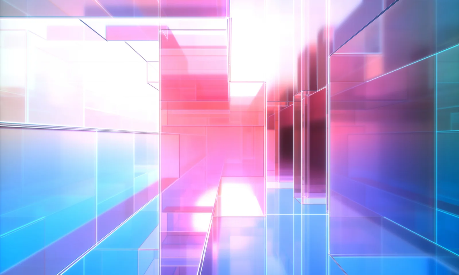 Abstract digital art featuring a blend of blue, pink, and purple hues in a geometric pattern